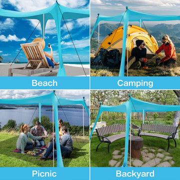 BRONOM Beach Canopy windproof ropes enhance stability in breezy conditions.
