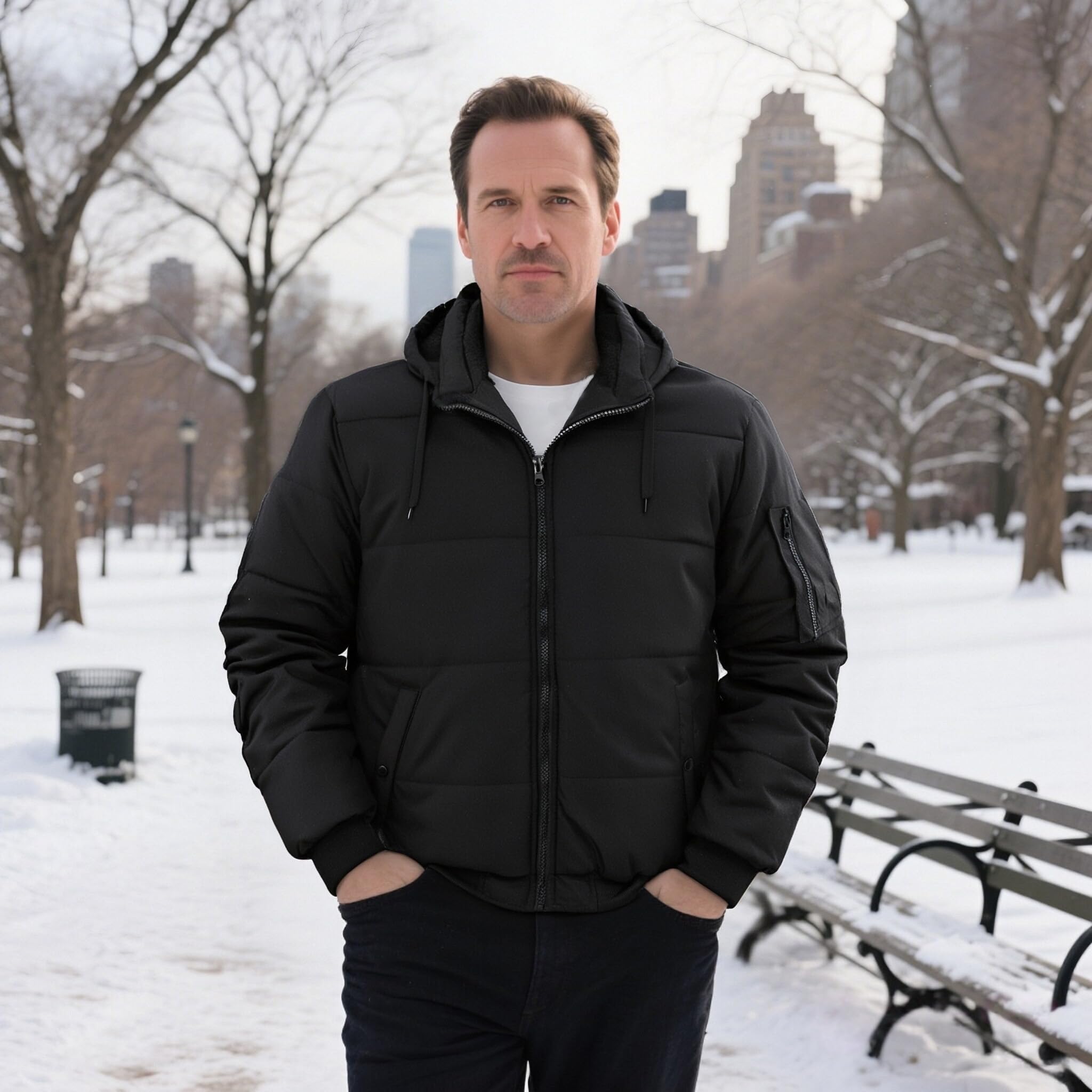 Brooklen winter jacket detachable hood usage in changing weather.