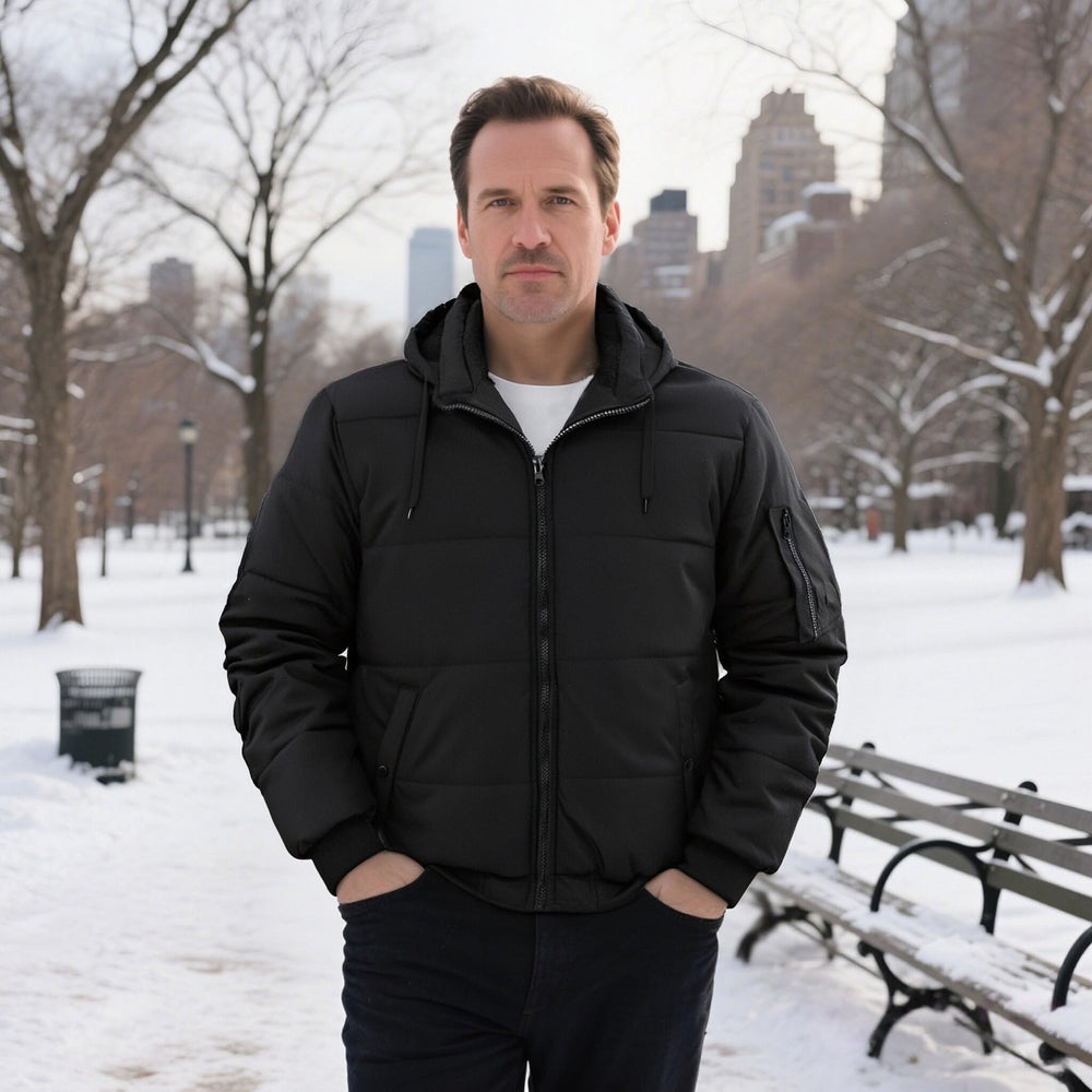 Brooklen winter jacket detachable hood usage in changing weather.