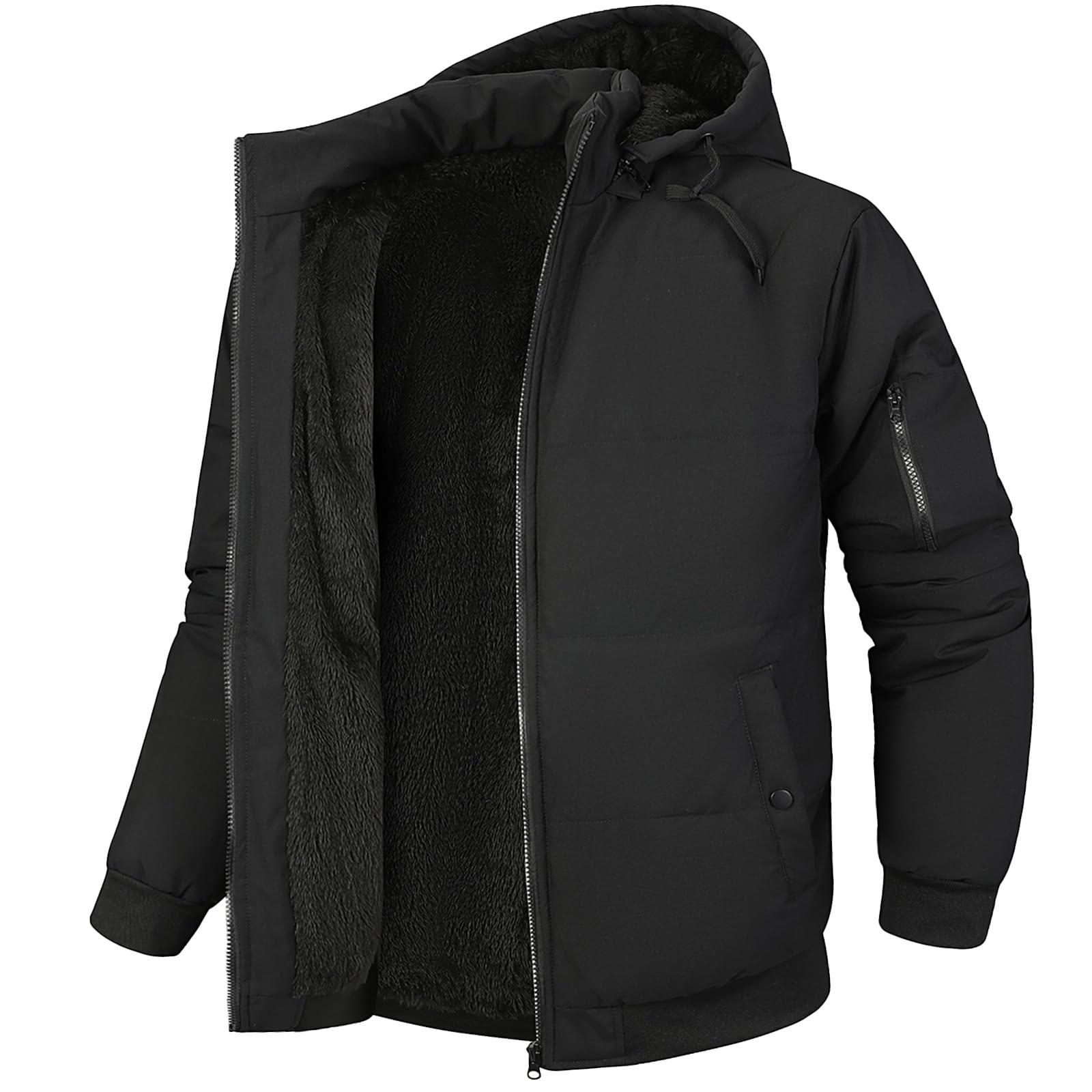 Brooklen winter jacket fleece-lined interior offers soft comfort against cold.