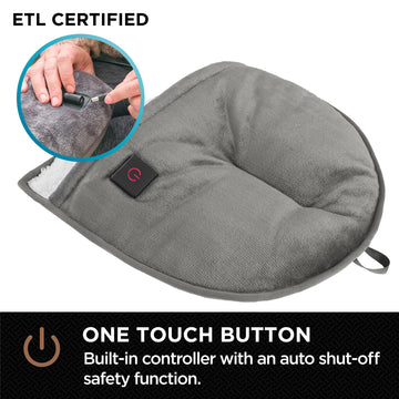Brookstone Electric Foot Warmer includes four-hour auto-shutoff for safe relaxation.