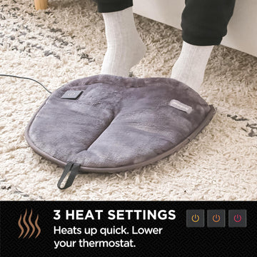 Brookstone Electric Foot Warmer features four heat settings for personalized comfort.