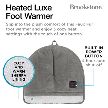 Brookstone Electric Foot Warmer remote-control interface lets you adjust warmth from your desk.