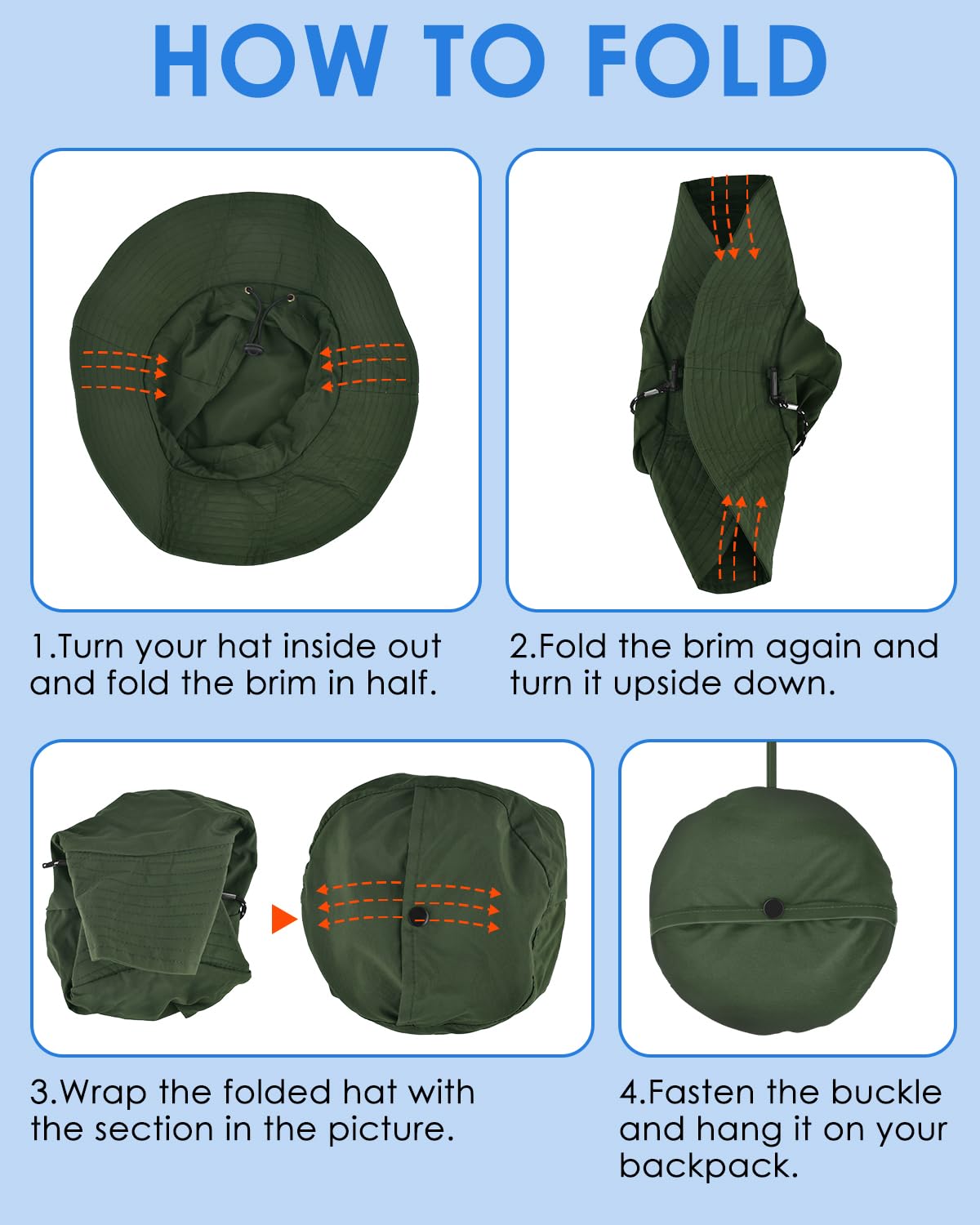 Hat size adjustable from 22 to 23.6 inches