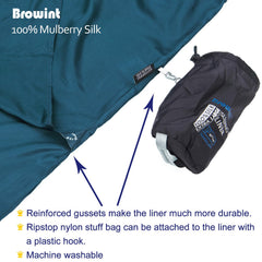 BROWINT liner weighs 6.3oz and packs into a compact stuff bag.