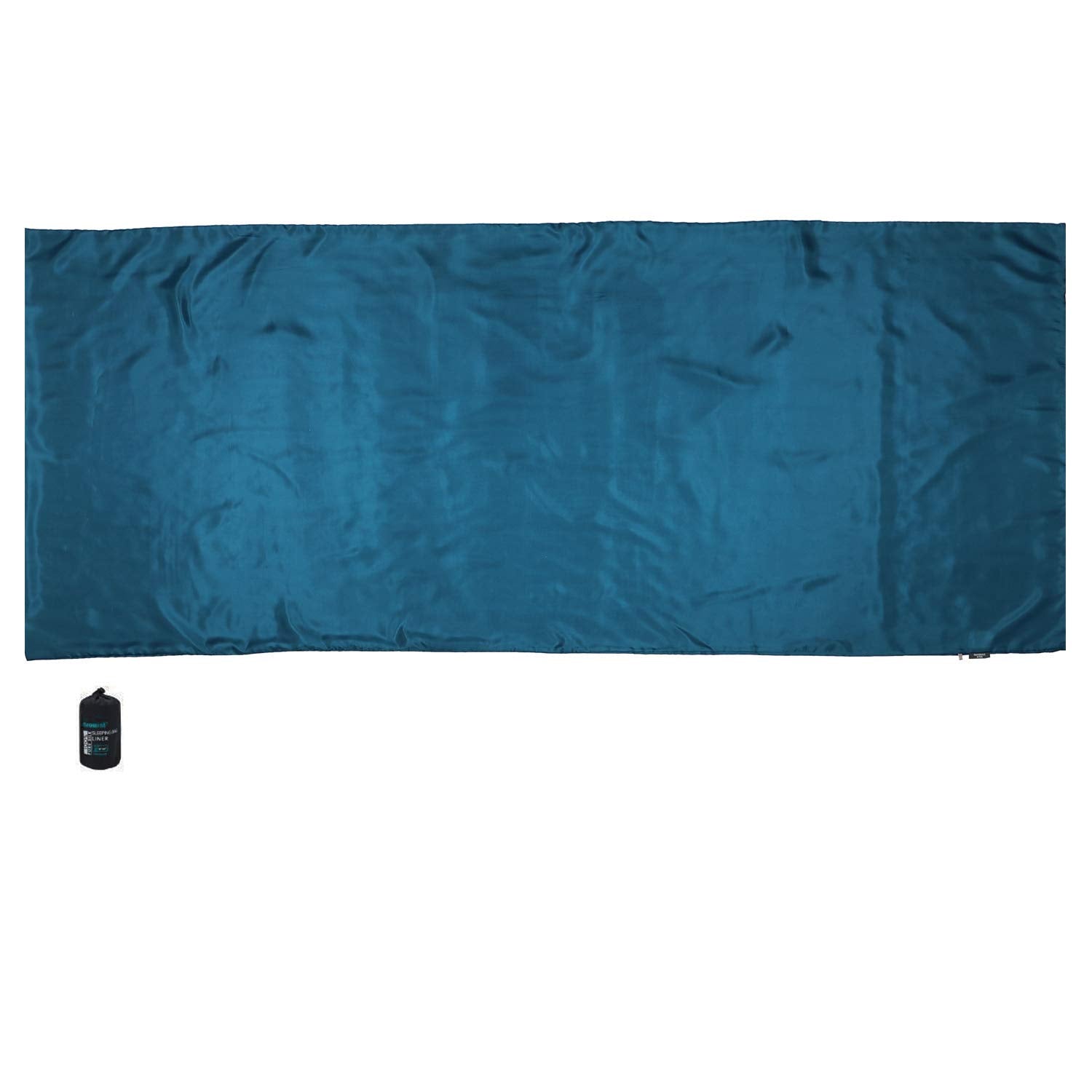Browint Silk Sleeping Bag Liner in a compact carry case enables easy travel packing and comfort.