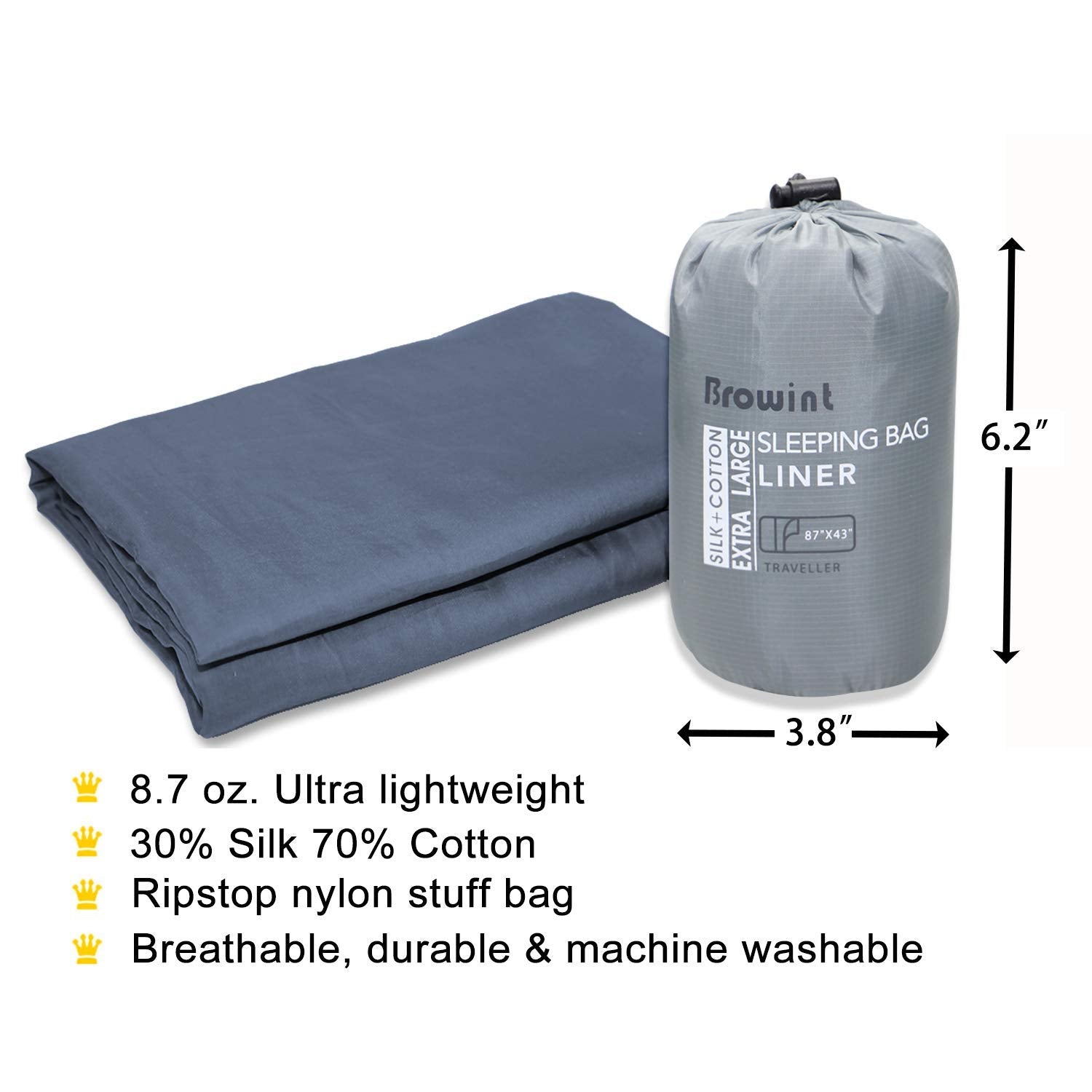 BROWINT travel sheet weighs 8.7 ounces, ideal for packing light