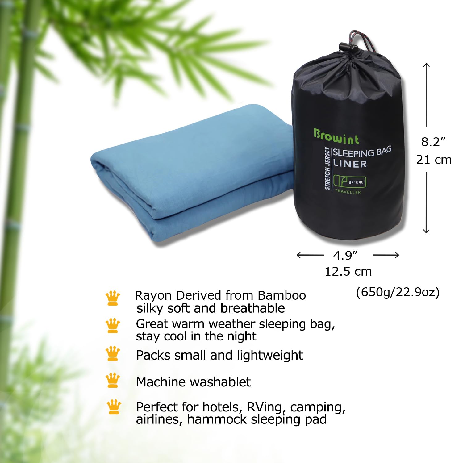 BROWINT travel sheets pack into a compact stuff sack for travel