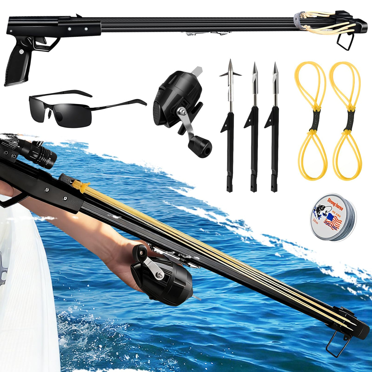 BrownDate portable slingshot close-up highlighting precise long-distance casting