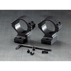 Browning A-Bolt integrated ring base front view shows ultra-rigid mount for reliable scope alignment.