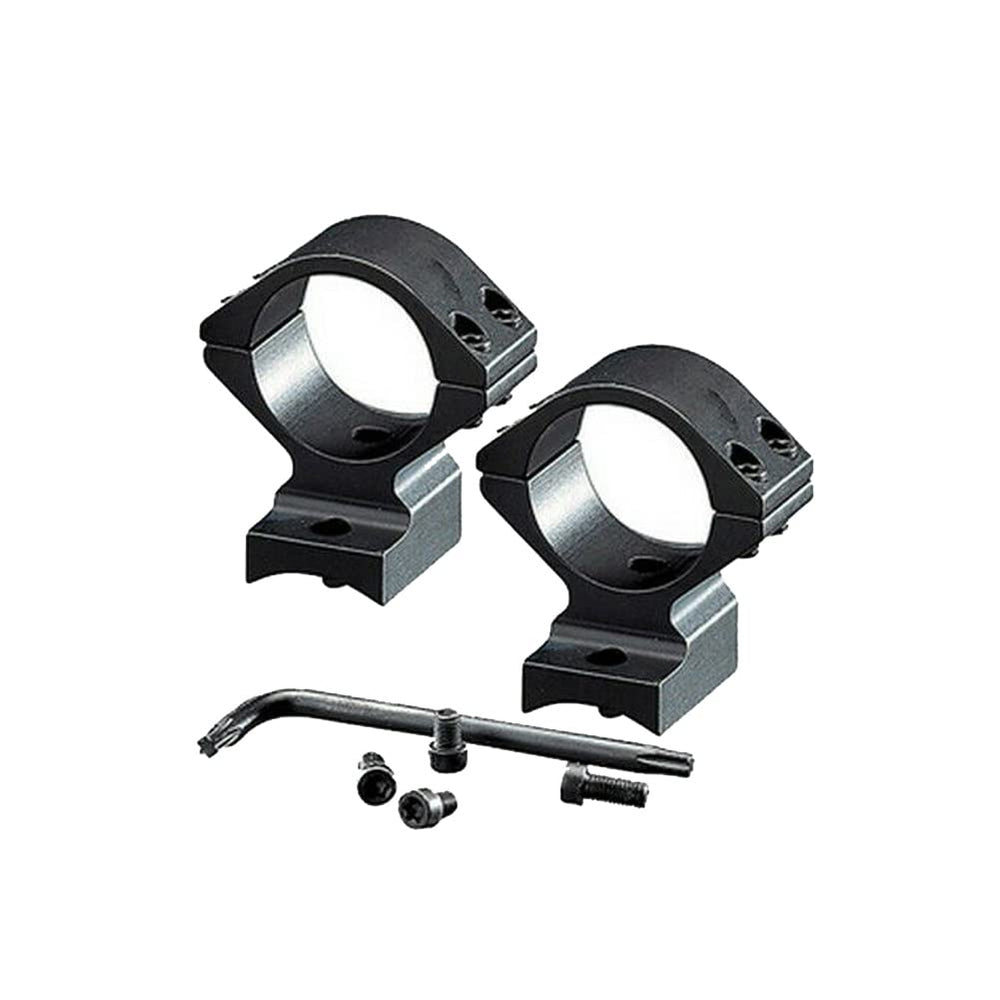 Browning A-Bolt integrated ring base side view highlights matte finish and robust construction for durability.