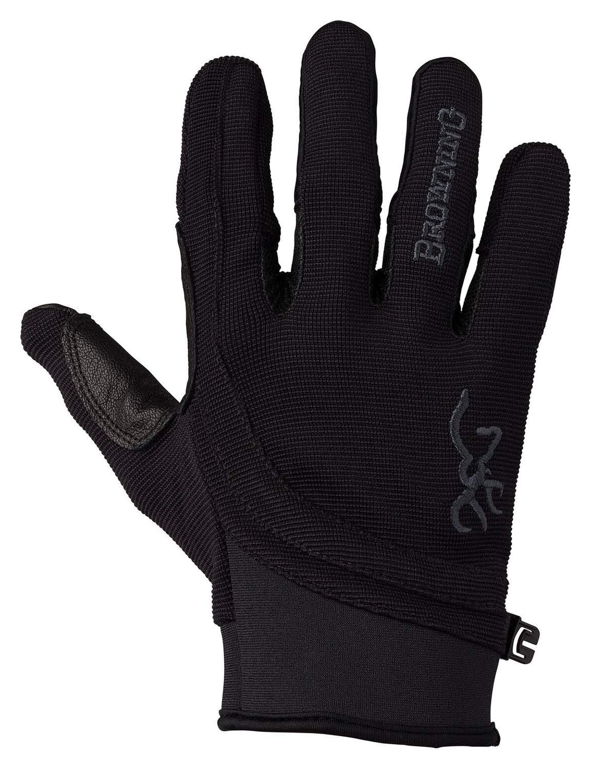 Browning Ace Gloves palm padding for secure grip during shooting.
