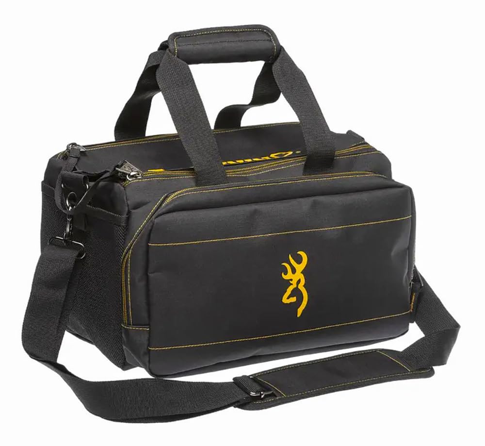 Browning bag front view highlights water-resistant fabric and secure gate-mouth closure.