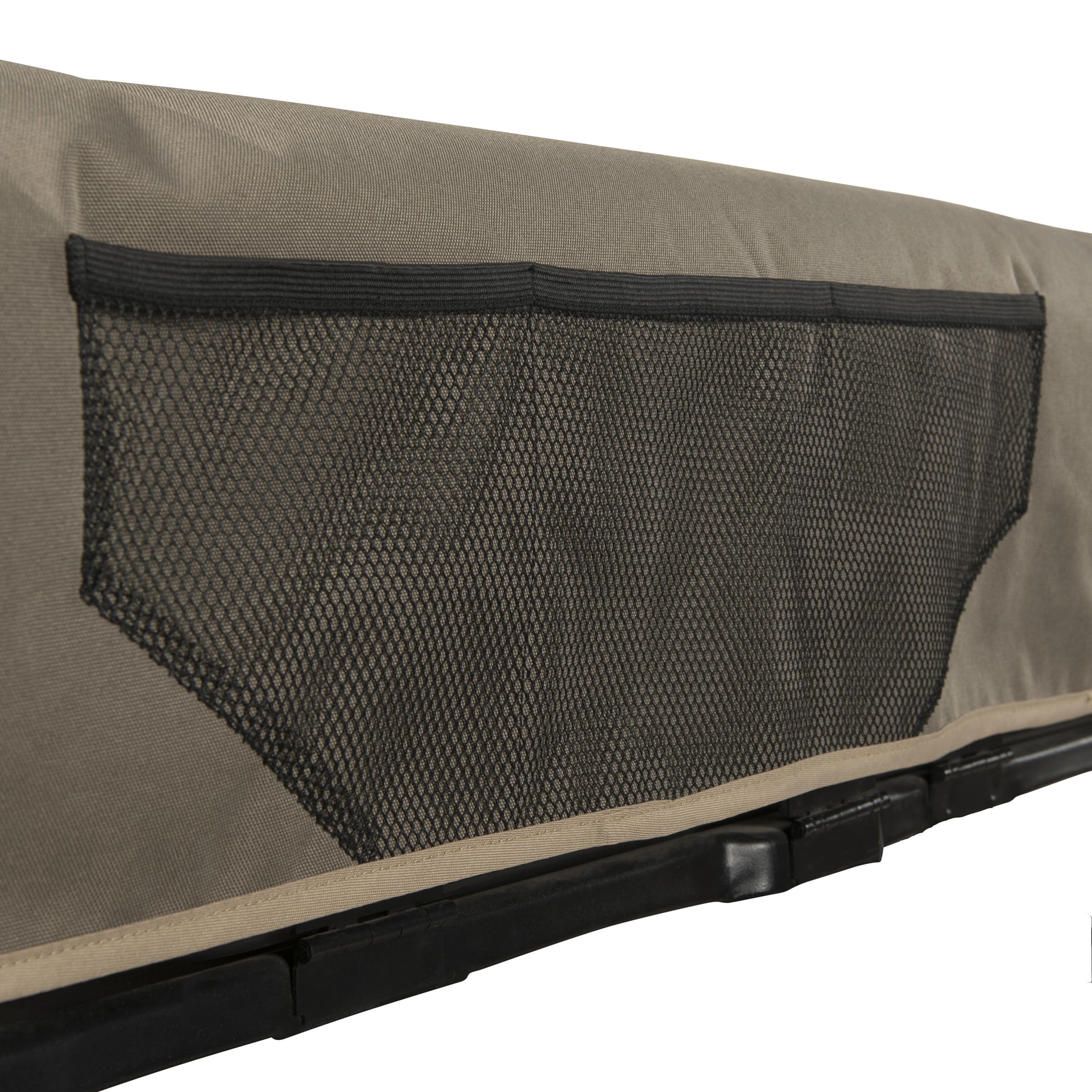 Browning bench seat cover installation showing adjustable strap and elastic corners