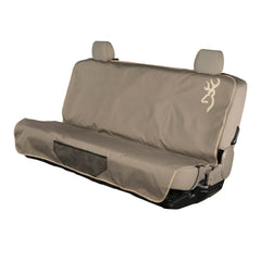 Front view of Browning Bench Seat Cover Throw in back seat
