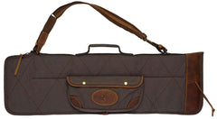 Browning canvas-leather over/under takedown case protects shotguns; ideal for range and travel.