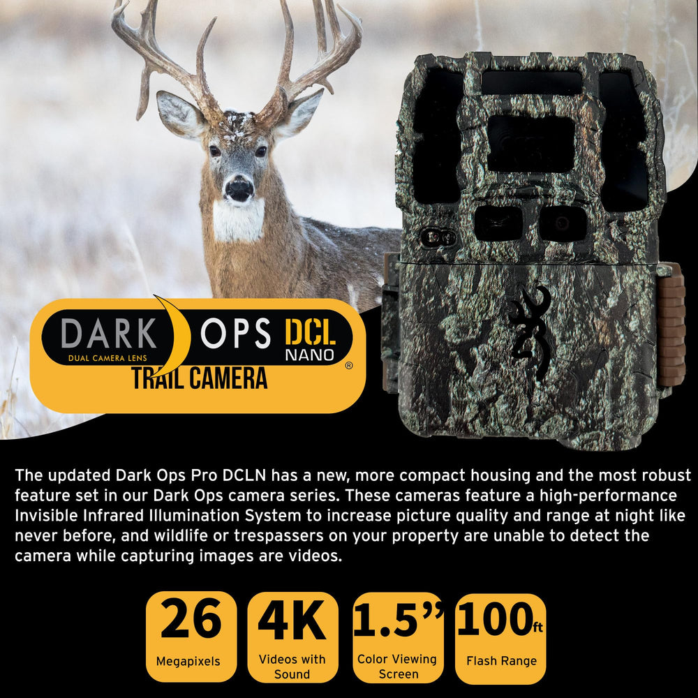 Browning Dark Ops Pro DCL Nano 32GB card and reader highlights memory and fast data transfer.
