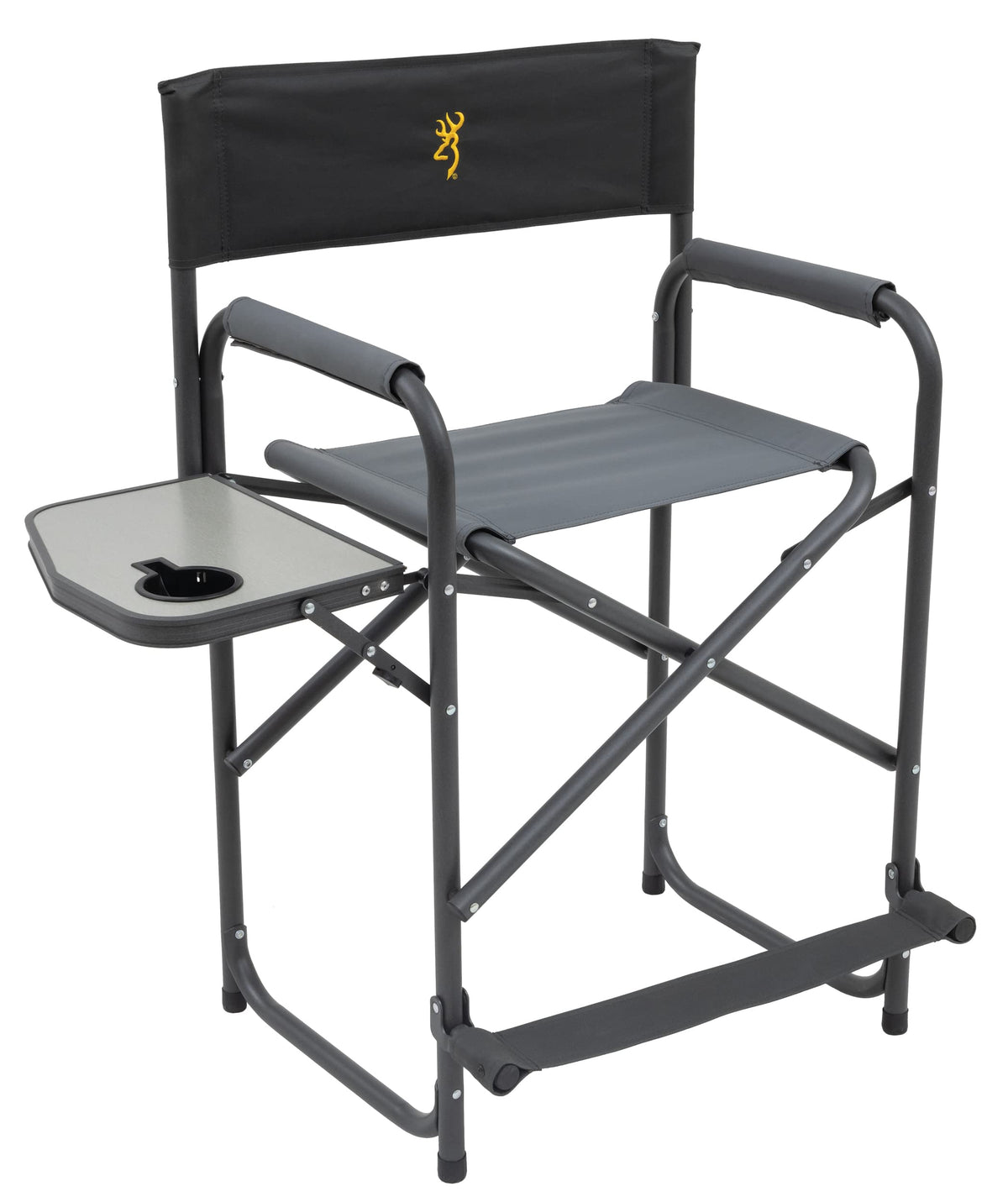 Browning Directors Chair outdoors in folded position, showcasing portability and durability.
