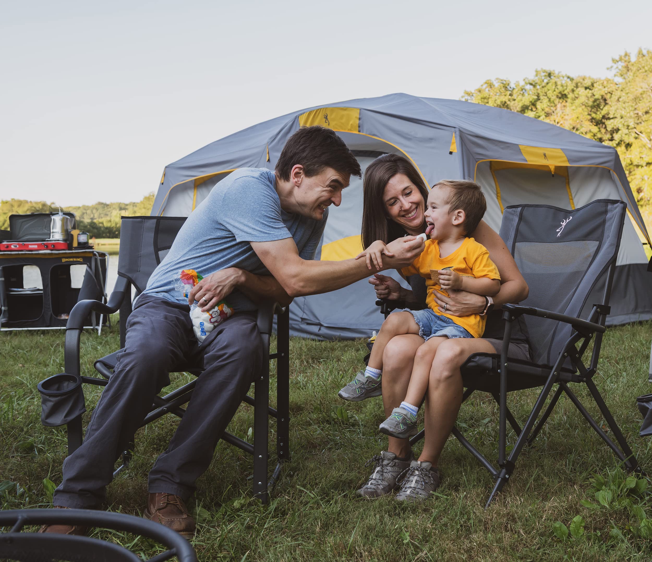 Browning folding chair with Pro-Tec steel frame for dependable support.