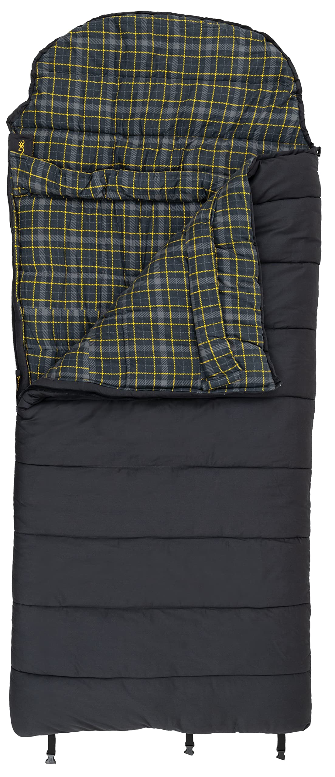 Browning Klondike hooded rectangle exterior in charcoal for rugged camping