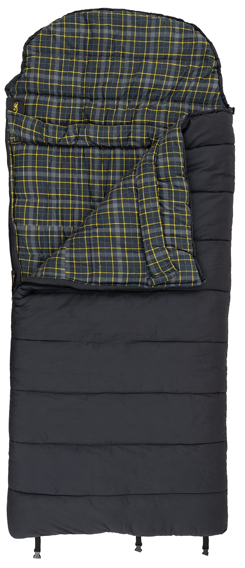 Browning Klondike hooded rectangle exterior in charcoal for rugged camping
