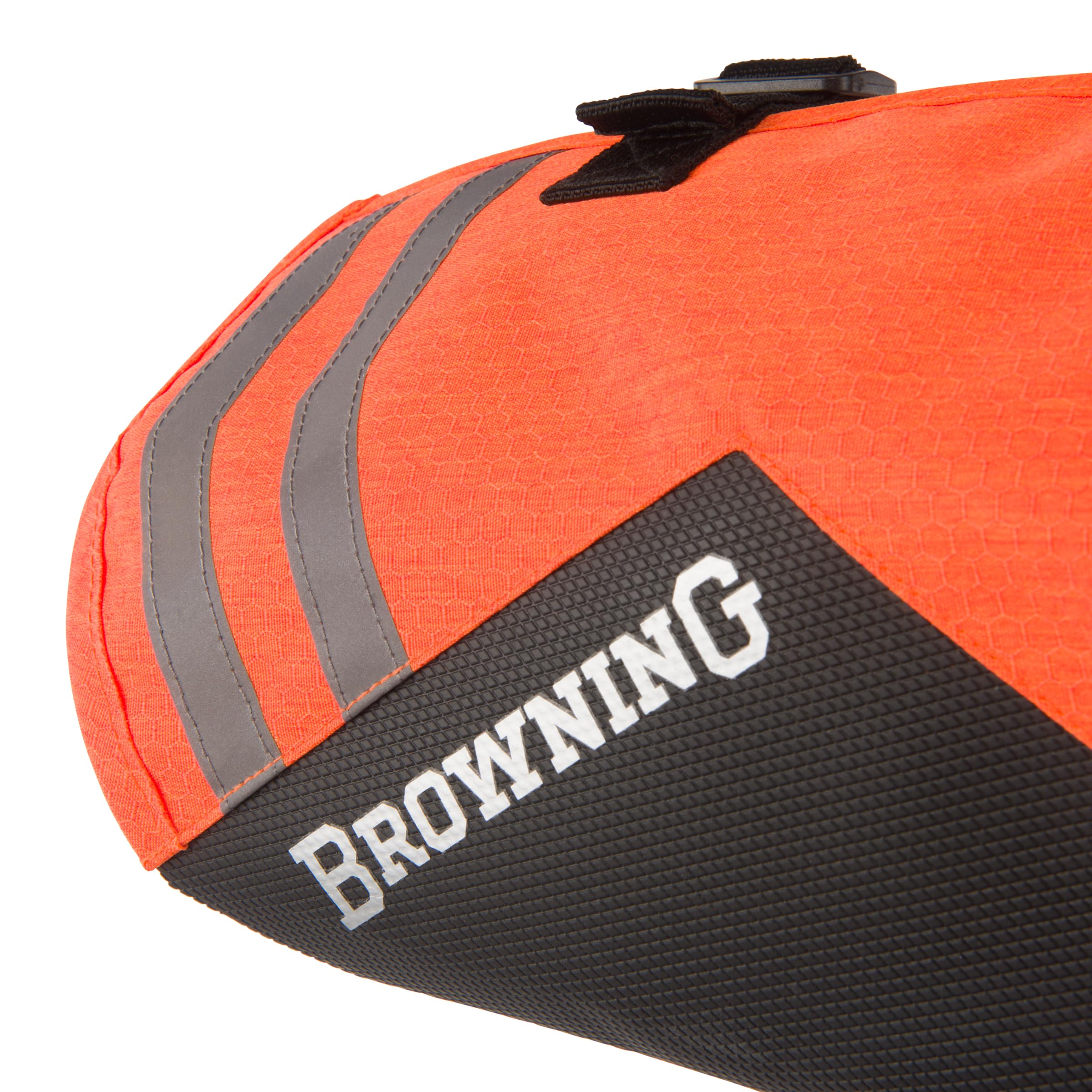 Browning hi-vis vest showing side buckles and adjustable fit for secure wear