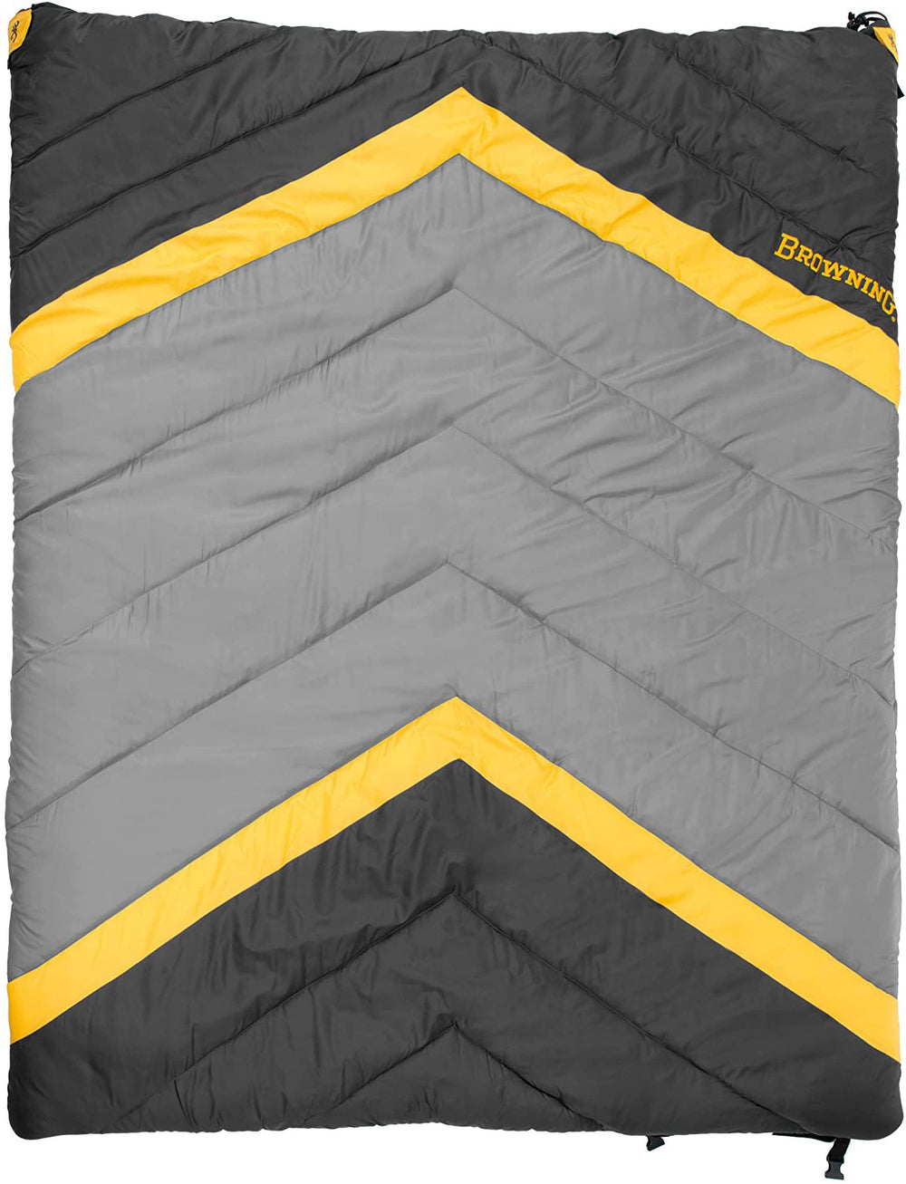 Browning Side-by-Side 0-Degree Bag gray-charcoal setup ready for two campers.