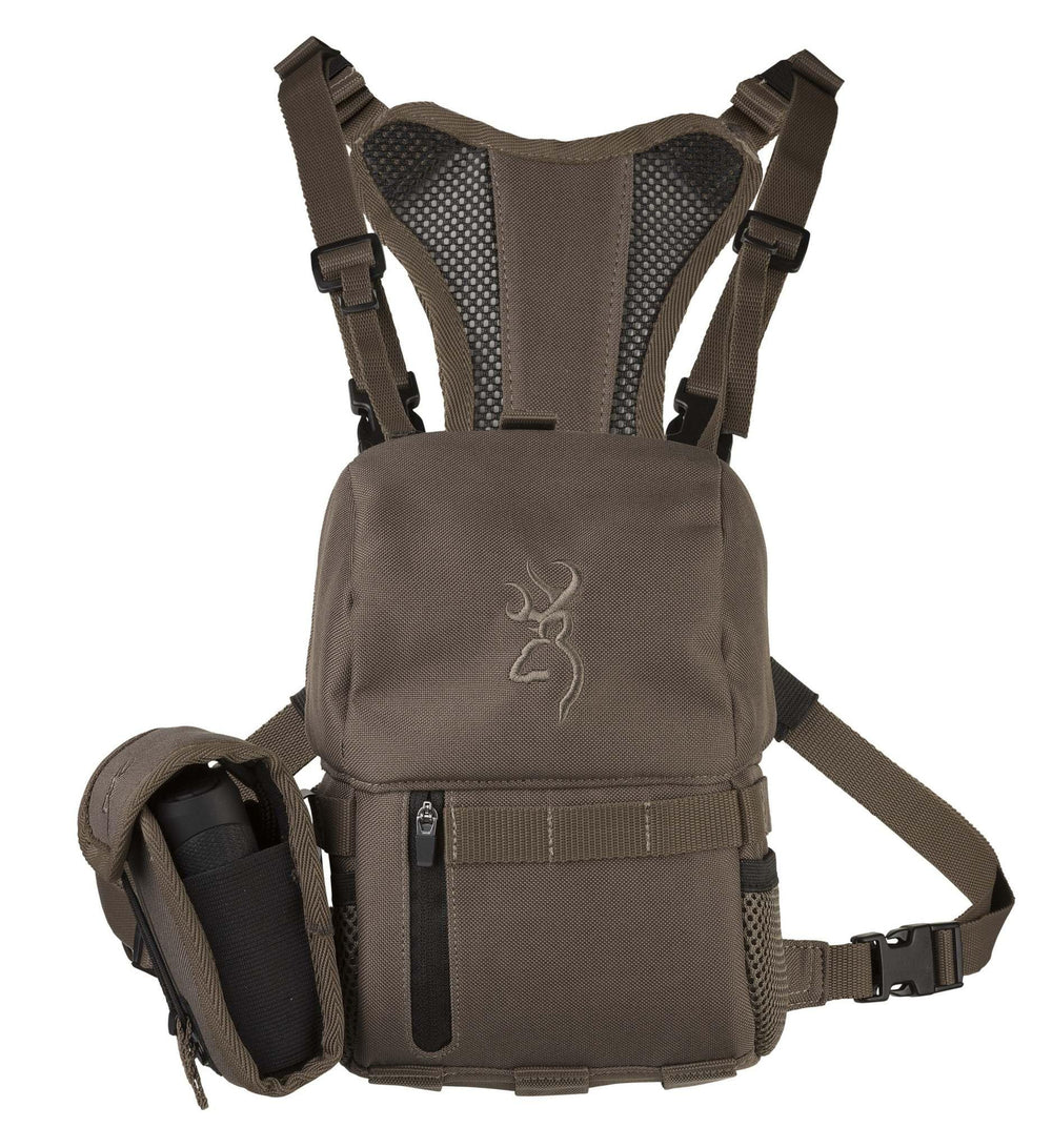 Browning Speed Bino Hub harness shown protecting binoculars and enabling quick access.