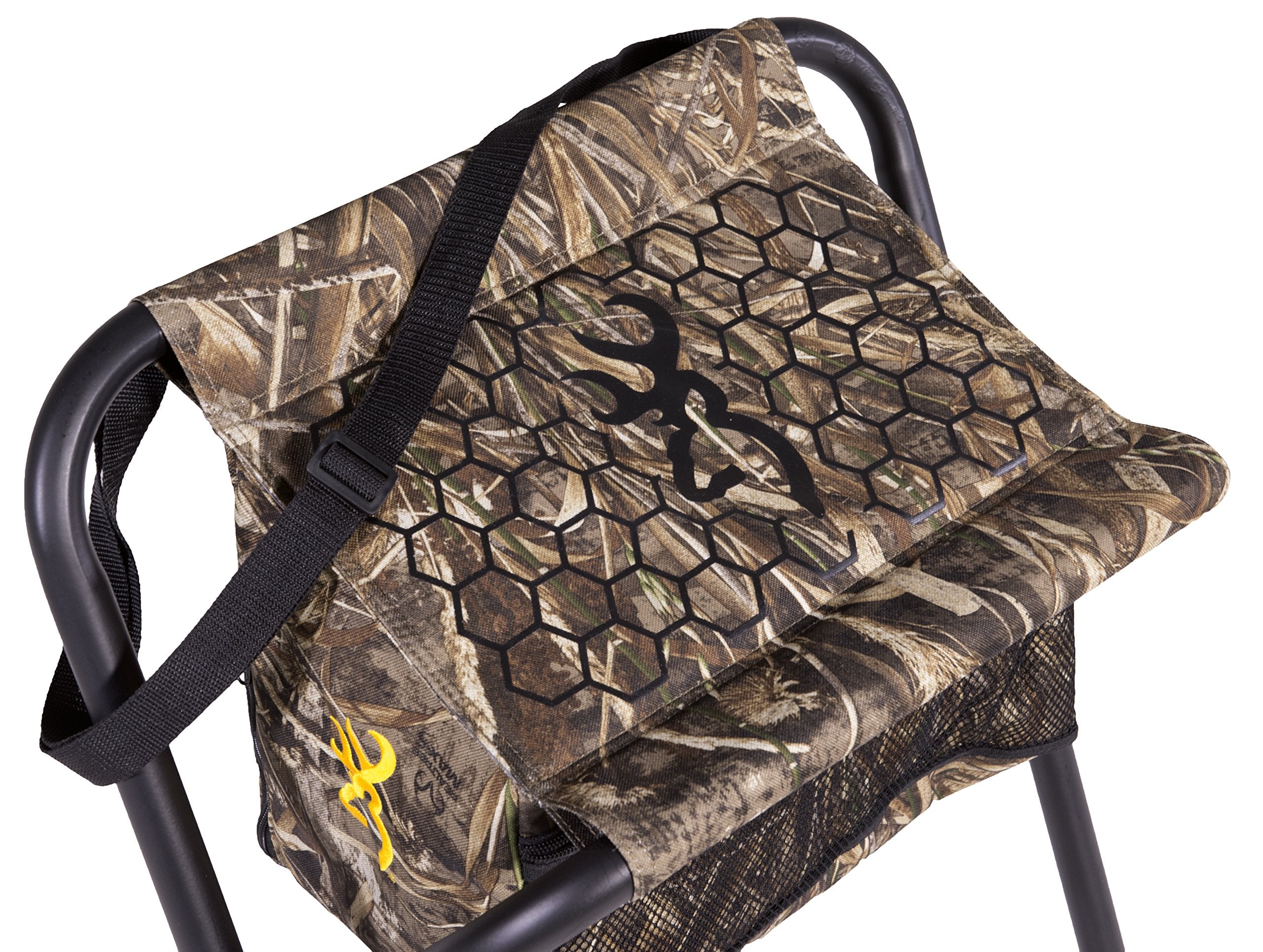 Browning SteadyReady chair angled-seat detail demonstrates hunter-ready comfort on long sits.