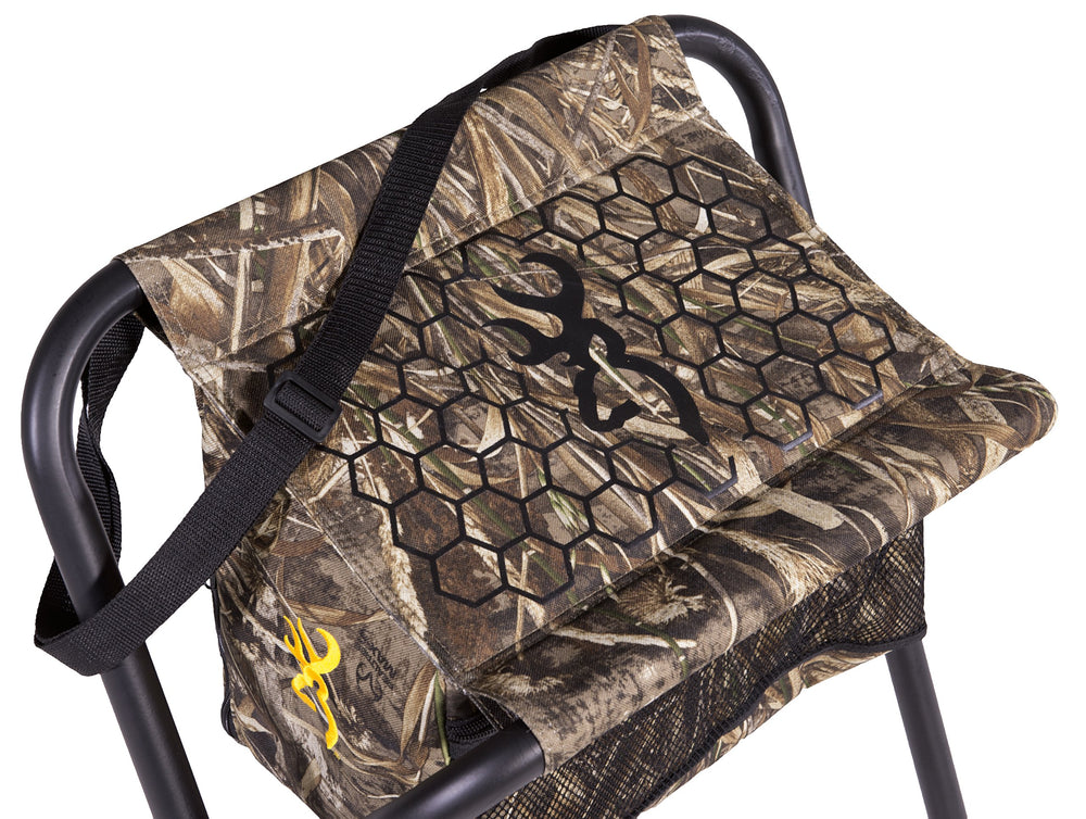 Browning SteadyReady chair angled-seat detail demonstrates hunter-ready comfort on long sits.