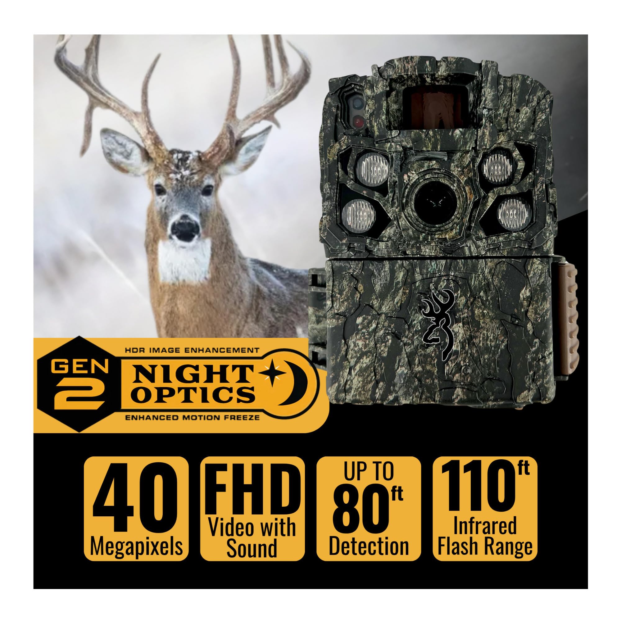 Browning Strike Force FHDR40MP video with sound illustrates crystal-clear 1080p footage.