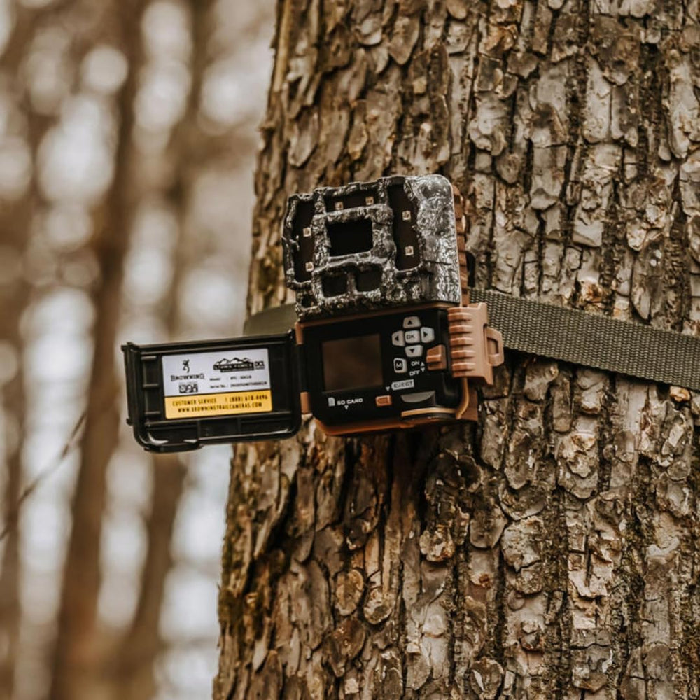Browning Strike Force Pro DCL Nano bundle showcases two cameras with memory and reader.