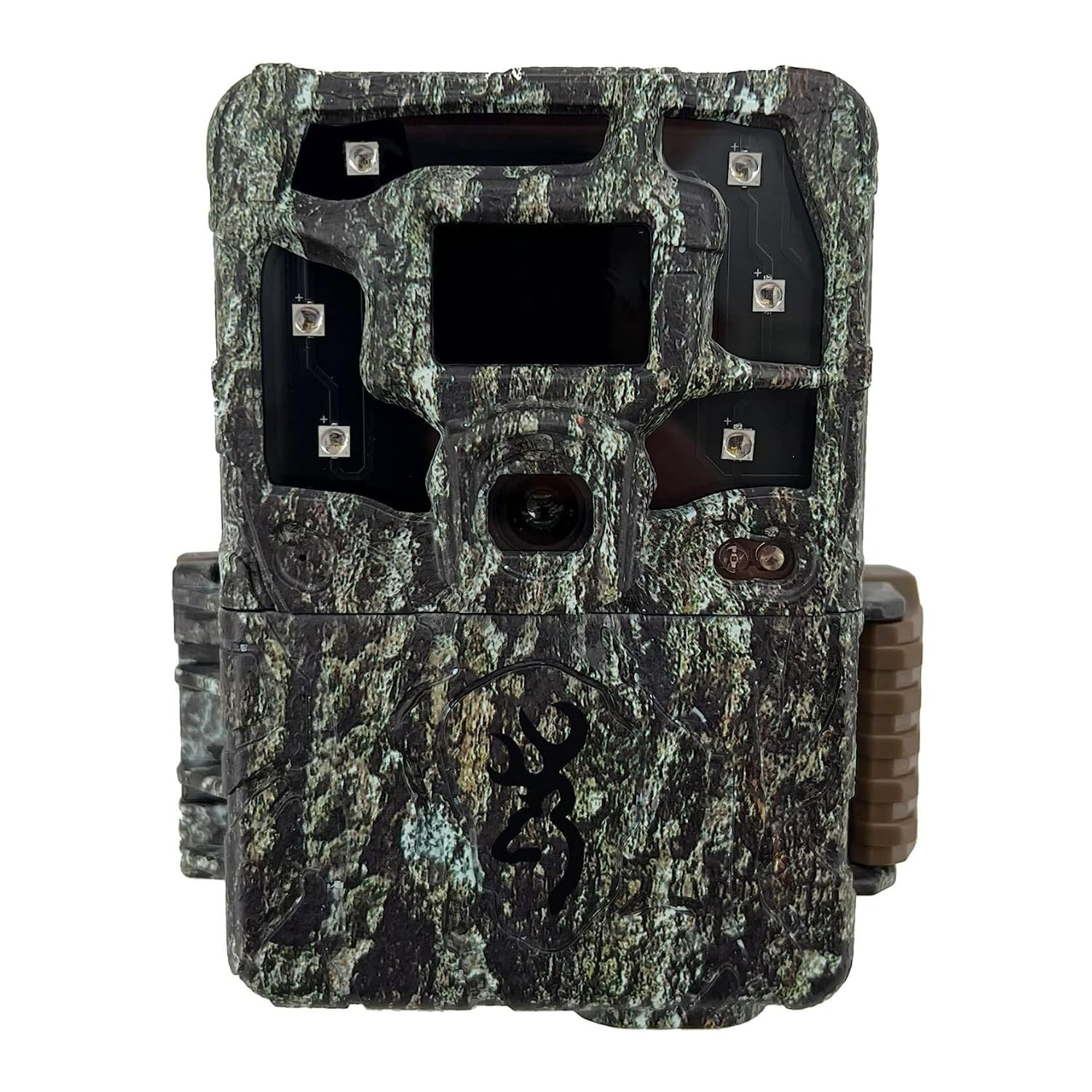 Browning Strike Force Pro X 1080 front view showing rugged camo housing for field monitoring.