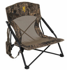 Browning Strutter chair folded-compact view for easy transport in the field.