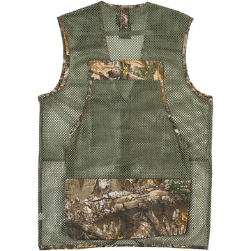 Browning Upland Dove Vest Realtree Edge back view, showcasing camouflage and field-ready design.