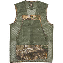 Browning Upland Dove Vest Realtree Edge back view, showcasing camouflage and field-ready design.
