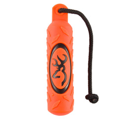 Browning Vinyl Training Dummy orange large front: high visibility for easy retriever practice.
