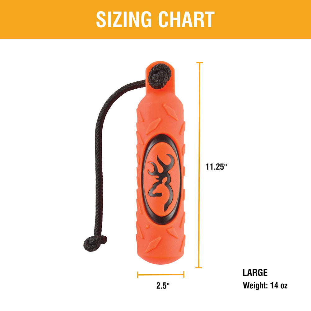 Browning Vinyl Training Dummy orange large grip-closeup for secure throw.