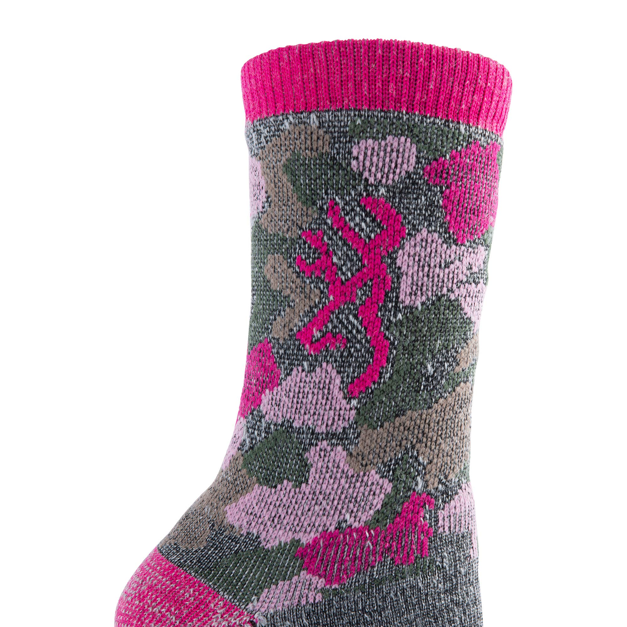 Browning women's daily wool camo socks in gray marl for everyday wear.