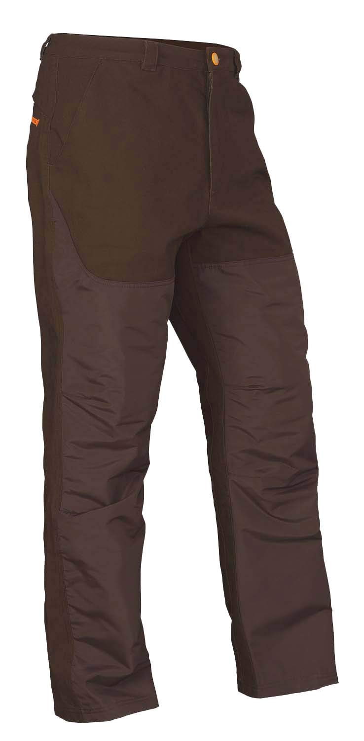 Browning women's upland pant in choc showing flap rear pockets for secure storage.