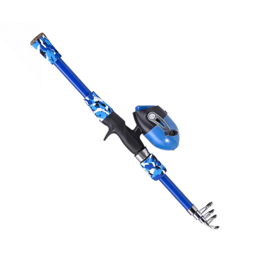Brrnoo kids fishing pole blue lightweight reel seat reduces fatigue.