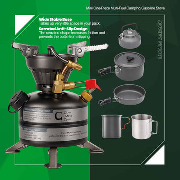 BRS-12A collapsible mount keeps stove stable and compact for storage