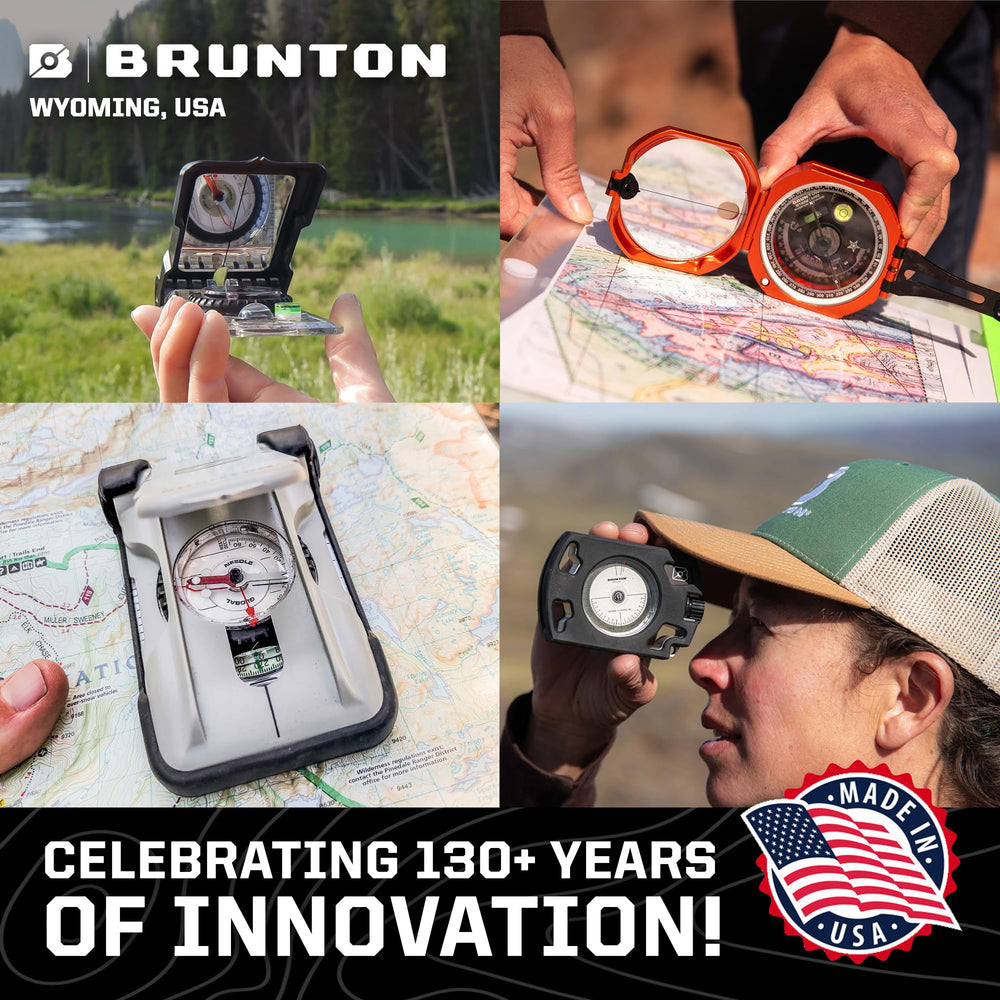 Brunton removable trekking tip cover with carbide tip for stable ground contact.