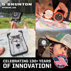 Brunton removable trekking tip cover with carbide tip for stable ground contact.