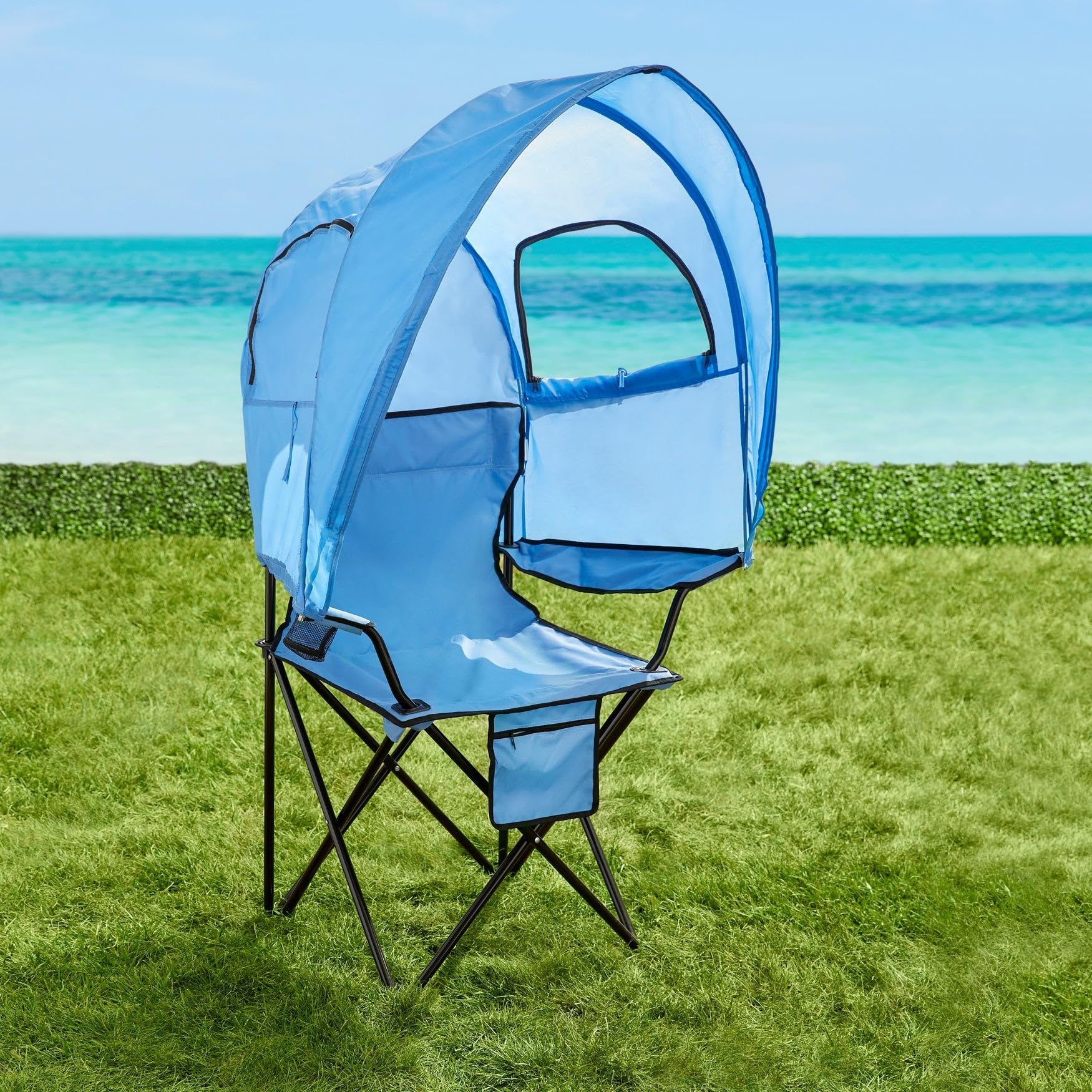 BrylaneHome outdoor canopy chair shade for sun protection at the beach or backyard