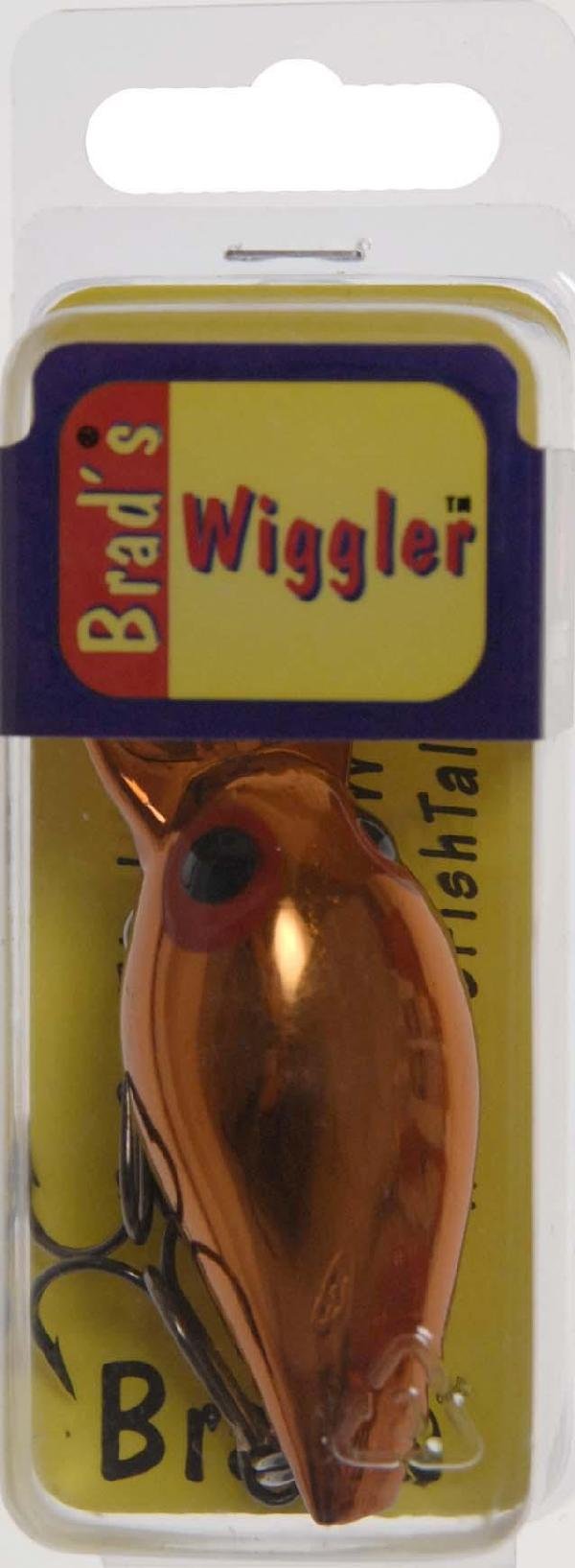 BS Fish Tales Wiggler lure with dark red eyes, attracts a wide range of species.