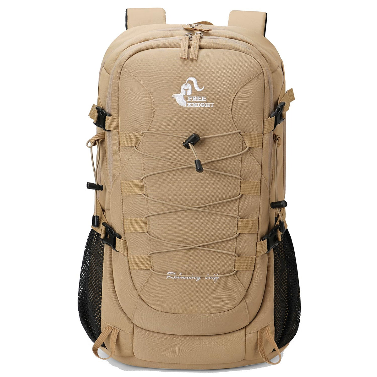 Bseash 40L backpack front view showing spacious main compartment for multi-day gear