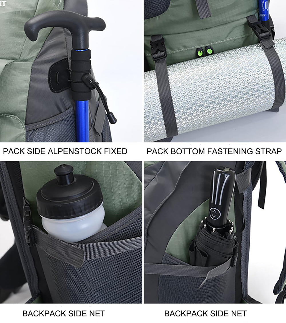 Bseash 50L hiking backpack ergonomic straps reduce shoulder strain on long hikes