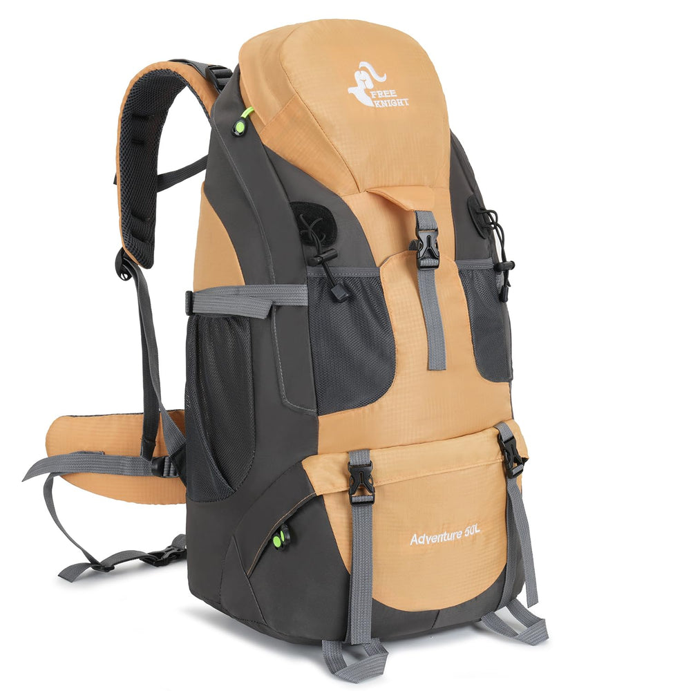 Bseash 50L hiking backpack front view shows roomy storage for multi-day trips