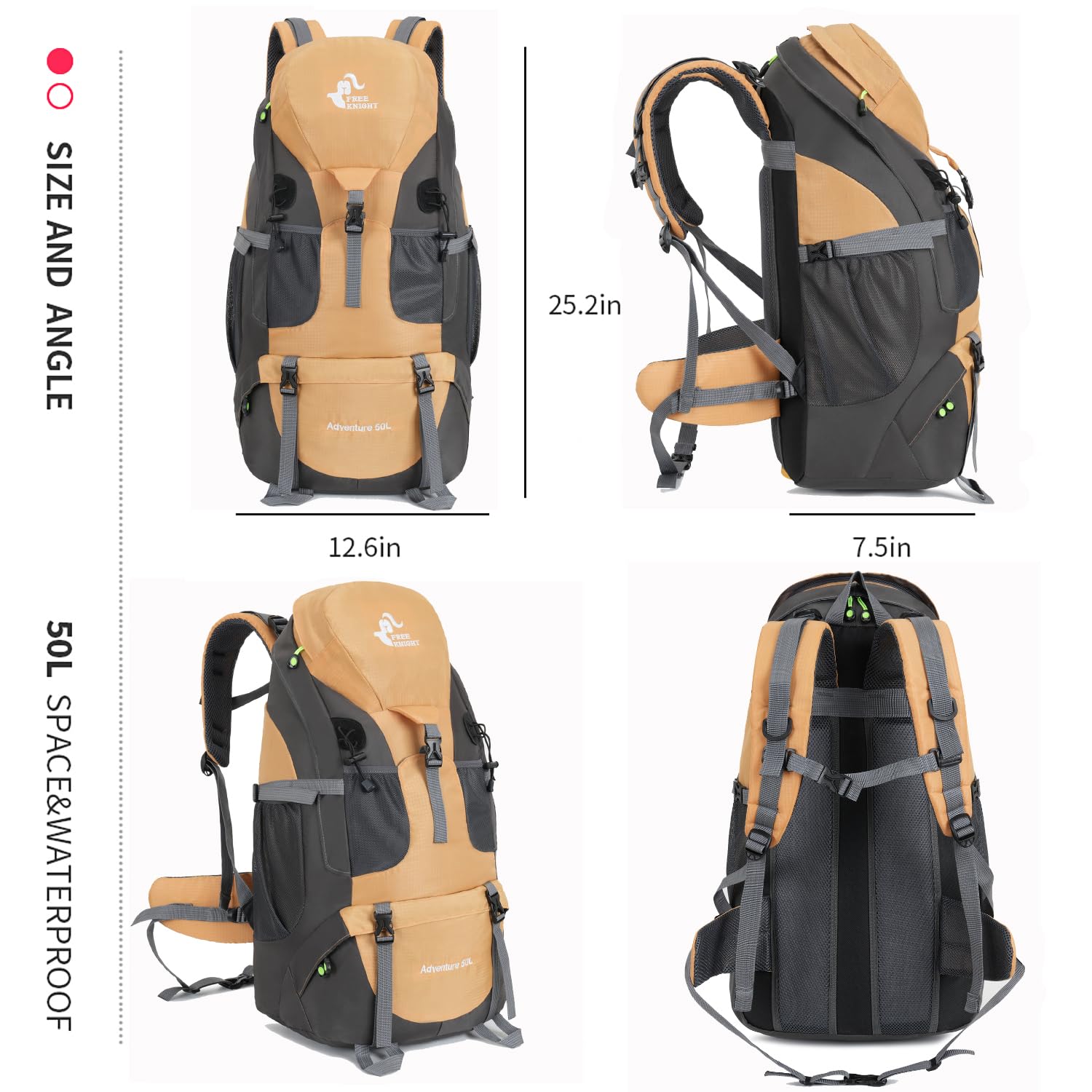 Bseash 50L hiking backpack shoe compartment keeps gear clean and organized